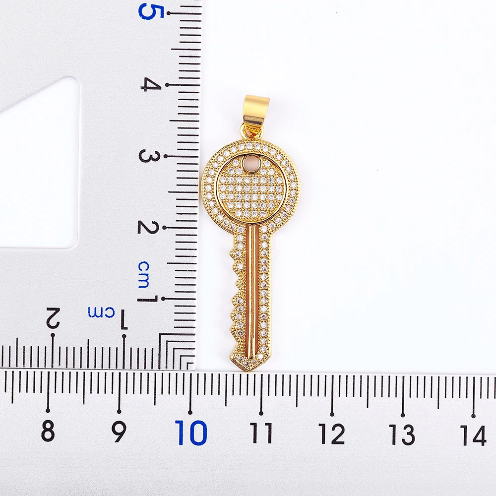 AIBEF Neue Schlüssel Anhänger Halskette Frauen Für Frauen Mode Schmuck Kupfer Zirkon Ketten Halsketten Party Geschenke