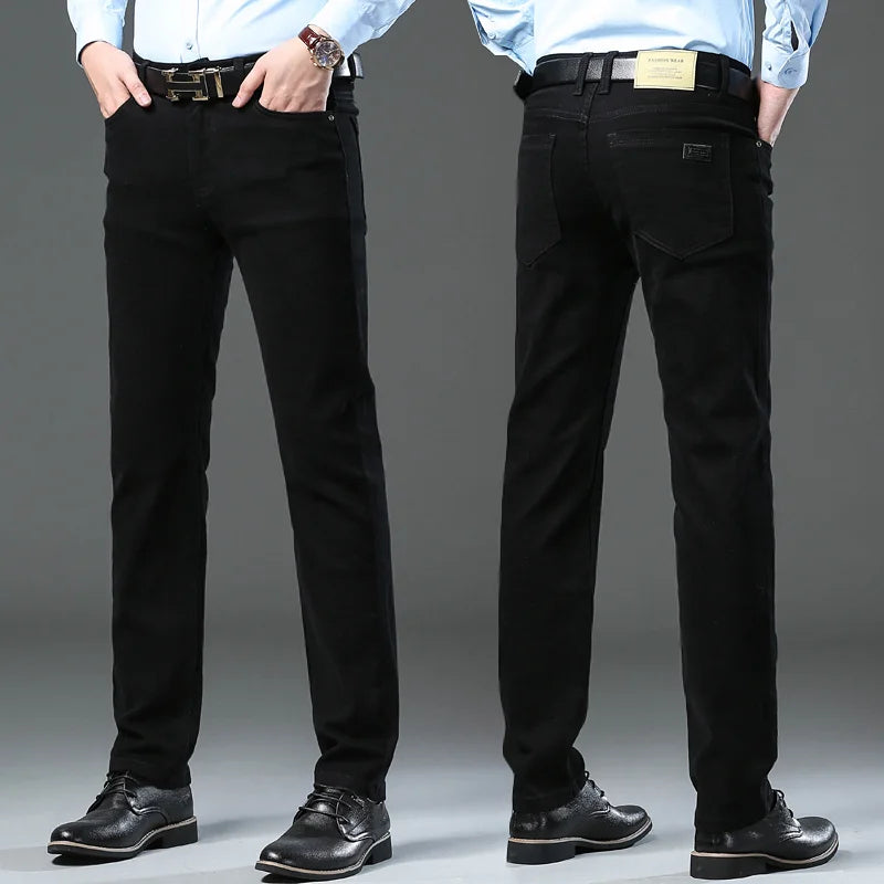 Herbst Neue 98% Baumwolle männer Jeans Weiche Gemütliche Gerade Casual Denim Hosen Plus Größen 42 44 Stretch Mode Hosen männliche Kleidung