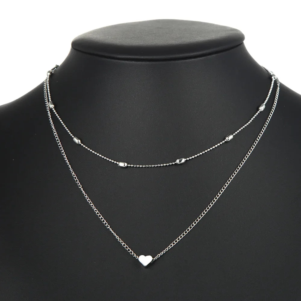 Vintage winzige Herz Halskette für Frauen Halskette Herz Anhänger Halskette ethnischen böhmischen Halsreif Halskette Modeschmuck Geschenk
