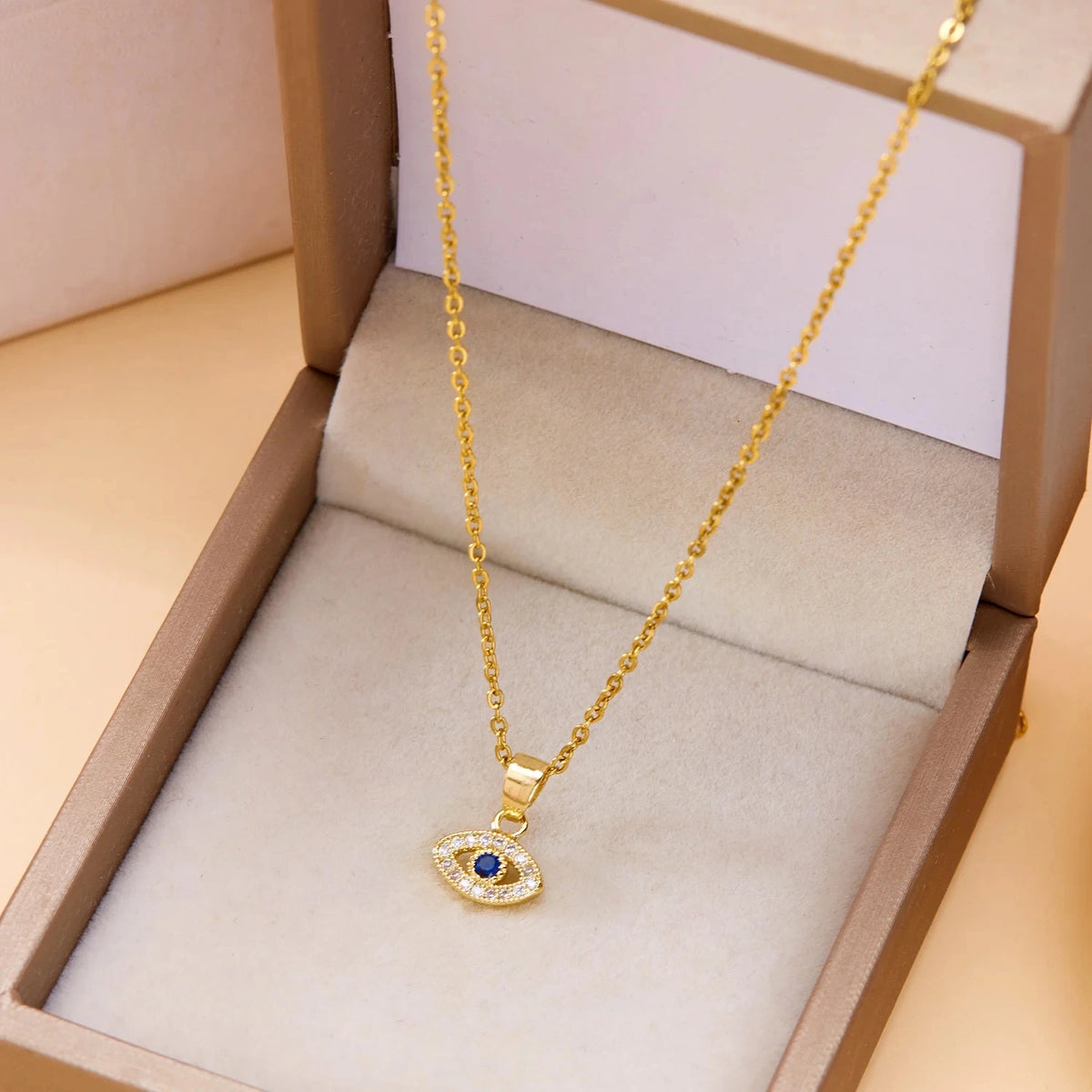 Blaue Zirkon Glück Bösen blick Anhänger Halskette für Frauen Fatima Hand Türkische Auge Schlüsselbein Ketten Weibliche Halsband Hochzeit Schmuck Geschenk