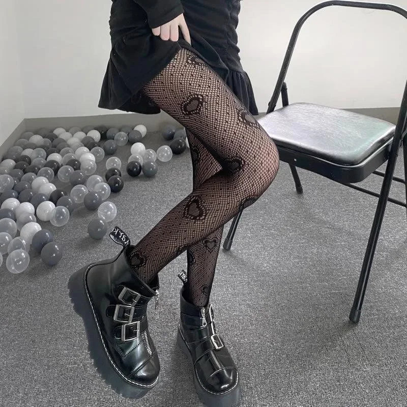 Herz Mesh Mädchen Strumpfhosen Strümpfe Weiße Netzstrumpfhose Weiblich für Frauen Sommer Legging Strumpf