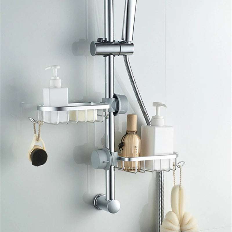 Küche Raum Aluminium Waschbecken Abfluss Rack Schwamm Lagerung Wasserhahn Halter Seife Abtropffläche Regal Korb Organizer Bad Zubehör