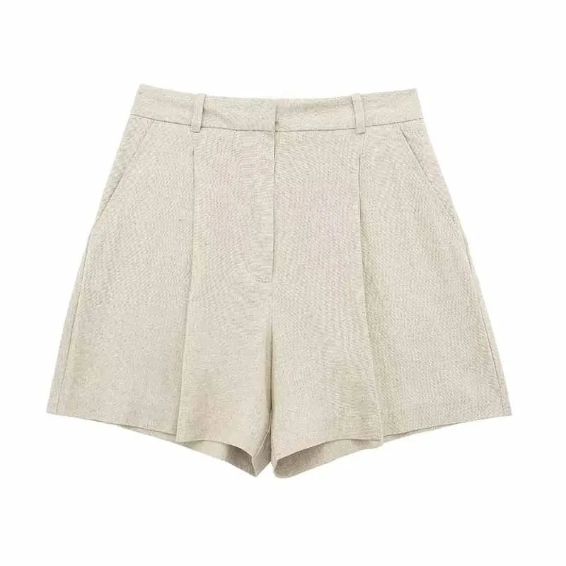 HH Frauen Elegante Feste Weste Hose Sets Einreiher V-ausschnitt Weste Top + Hohe Taille Dünne Shorts Dame Büro Tragen anzüge