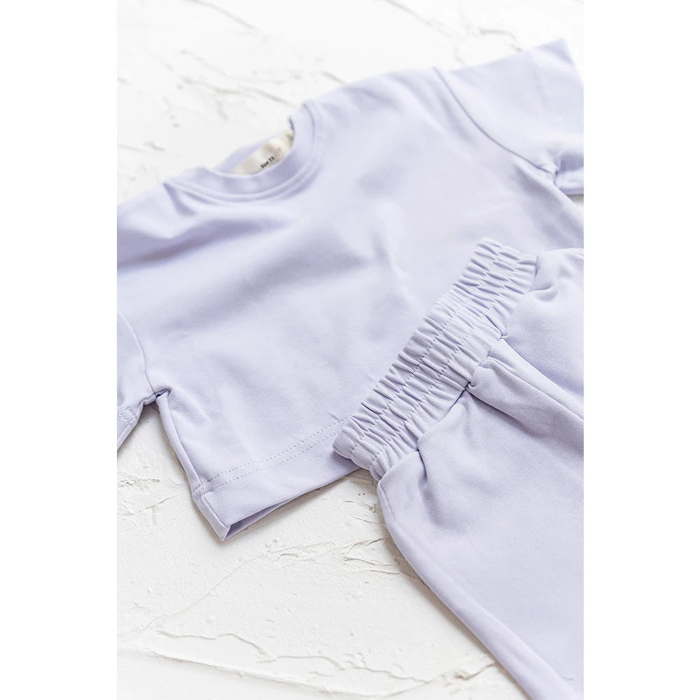 Sommer Baby Casual Kleidung Set Kinder Weiche Einfarbig Casual Kurzarm T Shirt + Shorts Kinder Mädchen Jungen Outfits mädchen Kleidung