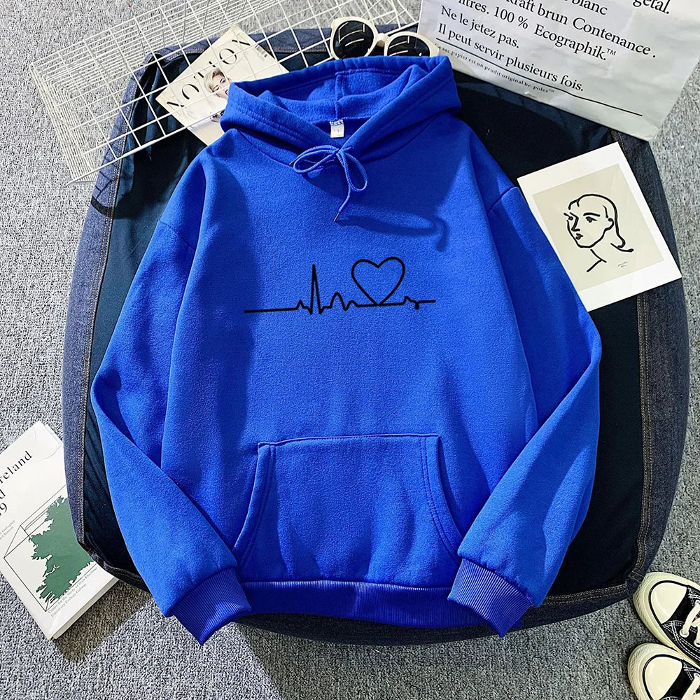 Frauen Casual Drucken Lose Hoodies Frühling Langarm Mit Kapuze Sweatshirt Harajuku Einfache Tops Faul Stil Pullover 2023 Streetwear