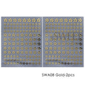 2/3 Stück holografische Sakura-Blumen-Nagelaufkleber, Kirschblütenblatt-Design, Silber, Gold, Blumenmuster, Sommer-Klebeaufkleber, Maniküre-Spitze