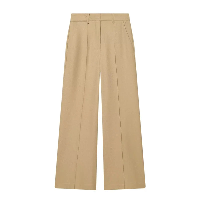 ETJ Damen Zweireihiger Anzug Set Übergroßer Blazer Weite Hose Business Casual Büro Arbeit Mode 2026