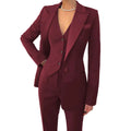 Damenanzüge, 3-teilig, Marineblau, einfarbig, mit einem Knopf, für Business, Bankett, formelle Anlässe, Arbeit, Büro, Alltag, Jacke, Weste mit Hose
