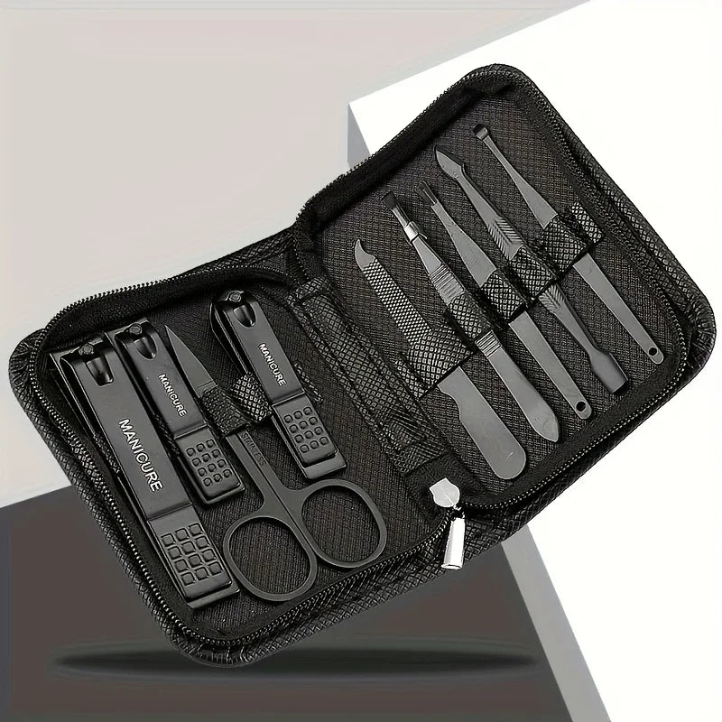 6/9-teiliges Set aus Edelstahl, Maniküre-Set, tragbares Beauty-Set mit Nagelknipsern, Scheren, Dateien, ideale Nagelknipser-Werkzeuge