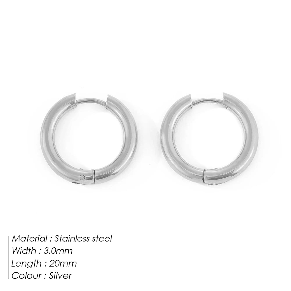 EManco Minimalistische Edelstahl Runde Ohrringe für Frauen Trendige Geometrische Tropfen-Statement-Ohrringe Party Mode-Schmuck Geschenk