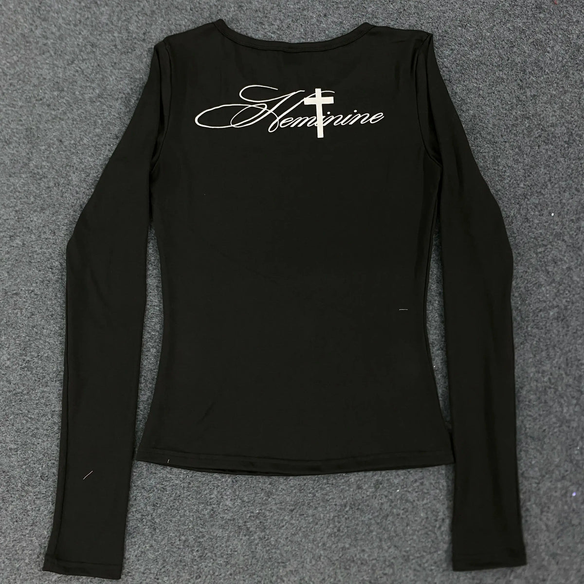 Y2K Harajuku Vintage Streetwear Gothic Grunge Punk Druck Damen Langarm T-Shirt Casual Slim Fit Sexy Chic Emo Mädchen Crop Top