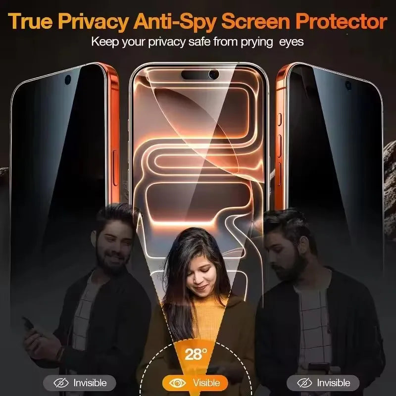 3-5Pcs Volle Abdeckung Privatsphäre Screen Protector Für iPhone 17 16 11 12 13 14 15 Pro Max Anti-spion Glas Für iPhone 15 16 Plus XR X XS