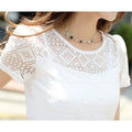 Neue Frauen Kleidung Chiffon Bluse Spitze Häkeln Weibliche Koreanische Shirts Damen Blusas Tops Shirt Weiße Blusen Slim Fit Tops 2024
