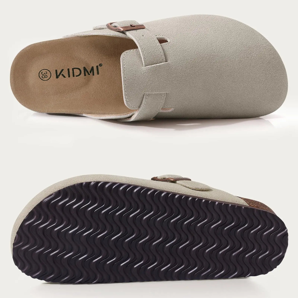 Crestar Damen-Clogs, Pantoletten, Kork-Clogs, Hausschuhe, Herren, Outdoor-Pantoletten, Wildleder-Clogs, Schuhe mit Fußgewölbeunterstützung, Mule-Leder-Clogs, Sandale