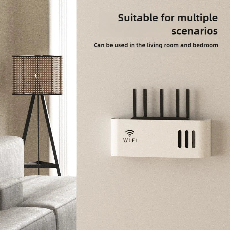 An der Wand montiertes kabelloses WIFI-Router-Regal aus ABS-Kunststoff, Aufbewahrungsbox, Router-Rack, Kabel-Stromhalterung, Organizer-Box für Wohnzimmer