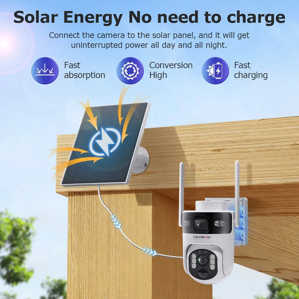 LS VISION Outdoor-Überwachungskamera, WLAN-Überwachungskameras, 4G, 24/7 Aufnahme, AOV + PIR, Menschenerkennung, automatische Verfolgung, UBOX Pro