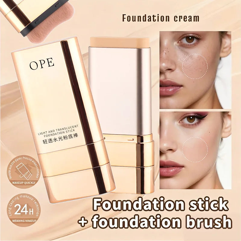2-in-1 Foundation-Stift mit integriertem Pinsel |   Leichtgewichtig, 24 Stunden lang haltbar, natürlicher Glanz & sofort makelloses Finish