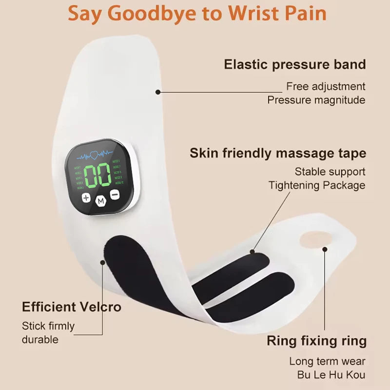 Elektrisches kabelloses Handgelenk-Massagegerät, Vibration lindert Tenosynovitis, Massagegerät, Handgelenkstütze, Unterstützung für Karpaltunnel-Ermüdungsentlastung