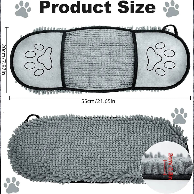 Handtuch im Taschenformat aus dickem Chenille für Haustiere, super saugfähig, schnelltrocknend, weiches Pflegetuch, universell für Hunde, Katzen und andere Haustiere.