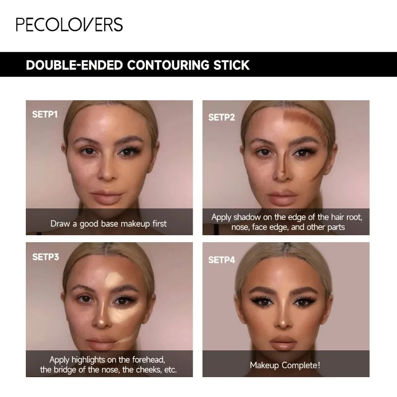 Doppelseitiger Concealer-Stick für Gesichts-Make-up, leichter Make-up-Concealer-Stick