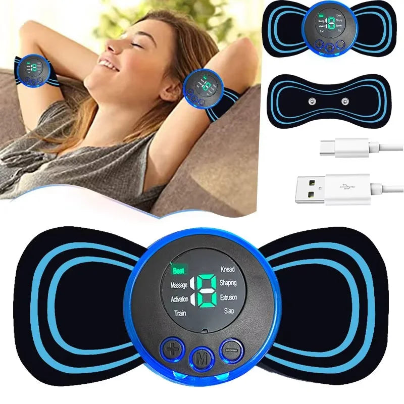 2026 Intelligenter Mini-Elektro-Nackenmassagegerät, Aufladbarer Tragbarer Schulter- und Nackenmassage-Patch mit Mehrfach Einstellbarer Funktion