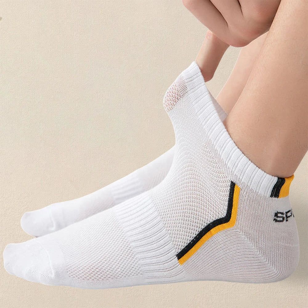 5-Paar Herren-Sommersocken, trendige, modische, einfache, vielseitige Herren-Söckchen, bequeme, leichte, atmungsaktive Freizeitsocken