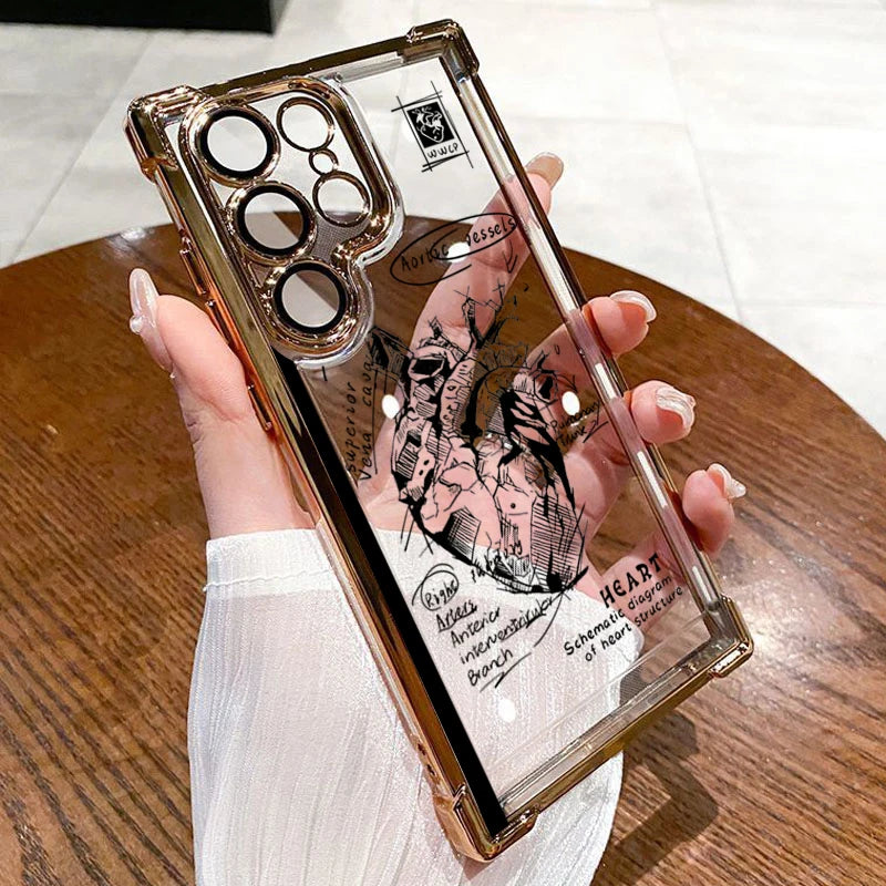 Kreative Herzmodell-Handyhülle für Samsung Galaxy S26 S25 S24 Ultra S23 S22 S21 FE A56 A55 A54 A35 Cover