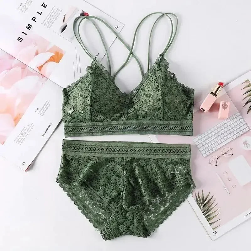 Frauen Dessous Push-up-Bh Unterwäsche Set Sexy Spitze Dessous Set Weibliche Unterwäsche Set Spitze Bh Höschen Nahtlose Unterwäsche frauen
