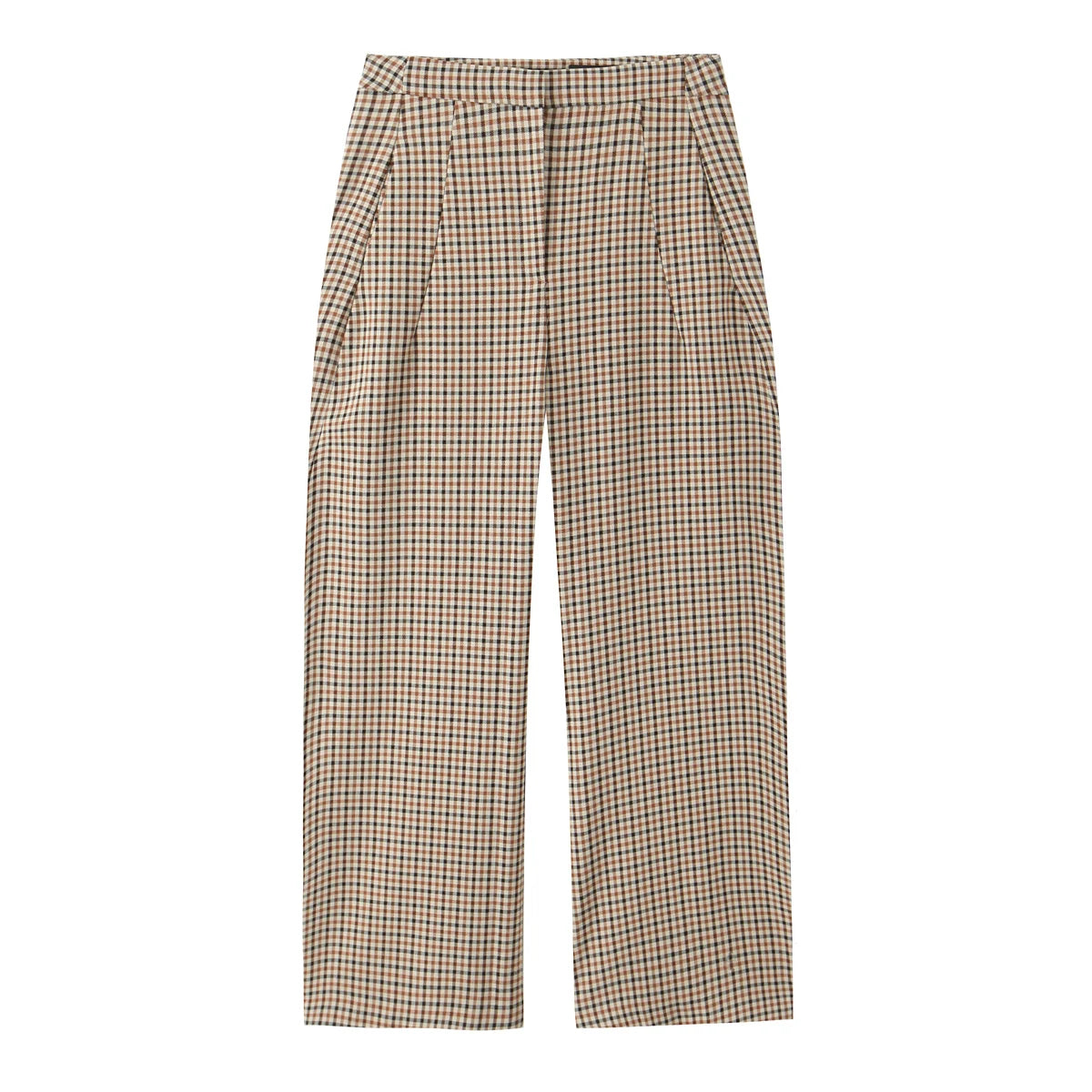 KONDALA Casual Chic Büro Dame Frauen Anzug Plaid Taste Langarm Blazer Lange Gerade Hosen Mode 2025, Herbst Bussiness Set