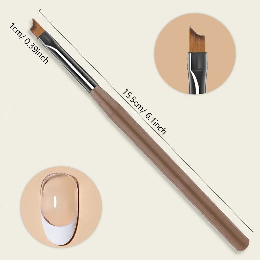 9-teiliges Nagelbürsten-Set, Detail- und Arbeitsstifte, stilvolle braune Griffe, Gel-Nagelkunst, feine Linienmalerei, professionelles Werkzeugset für den Heimgebrauch