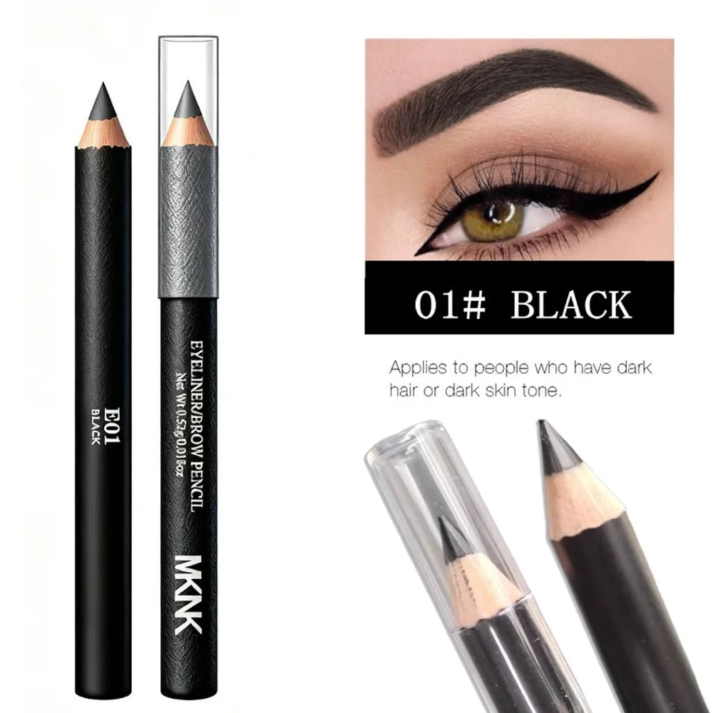 3 Farben Holz 2-in-1 Augenbrauen- & Eyeliner-Stift, Wasserfester Langanhaltender Dual-Use-Stift, Natürlicher Augen-Make-up-Stift