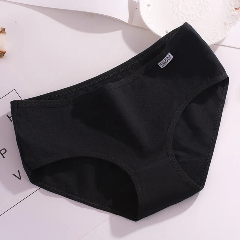Damenhöschen aus reiner Baumwolle, weich, atmungsaktiv, bequem, Unterwäsche, Bonbonfarben, Unterhose, mittlere Taille, große Größe, M-XXL, Slips, Dessous