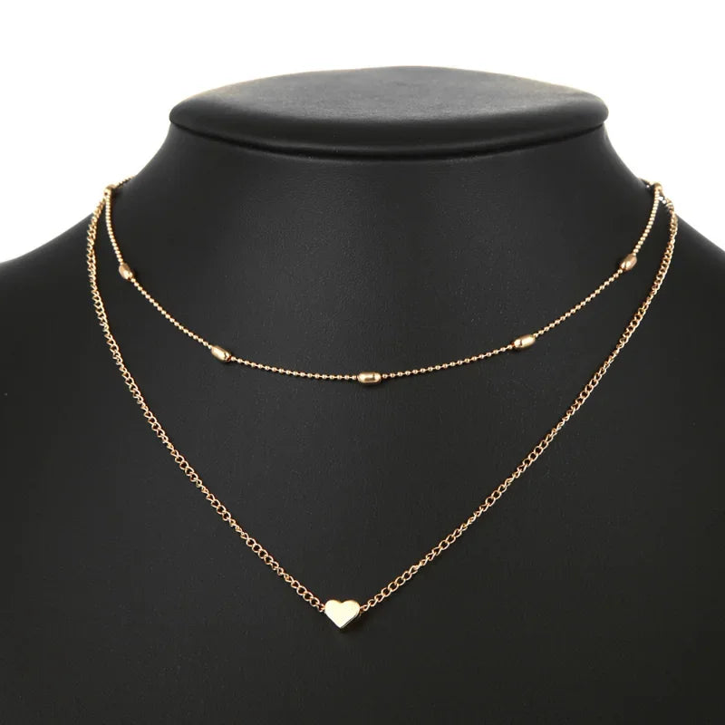Vintage winzige Herz Halskette für Frauen Halskette Herz Anhänger Halskette ethnischen böhmischen Halsreif Halskette Modeschmuck Geschenk