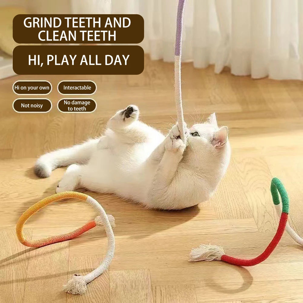 3 Stück Katzenspielzeug, Kauseile, interaktives Molar-Baumwollseil-Spielzeug, Silvervine Katzenspielzeug, Spielspielzeug für Kätzchen mit sauberem Mund, Heimtierbedarf