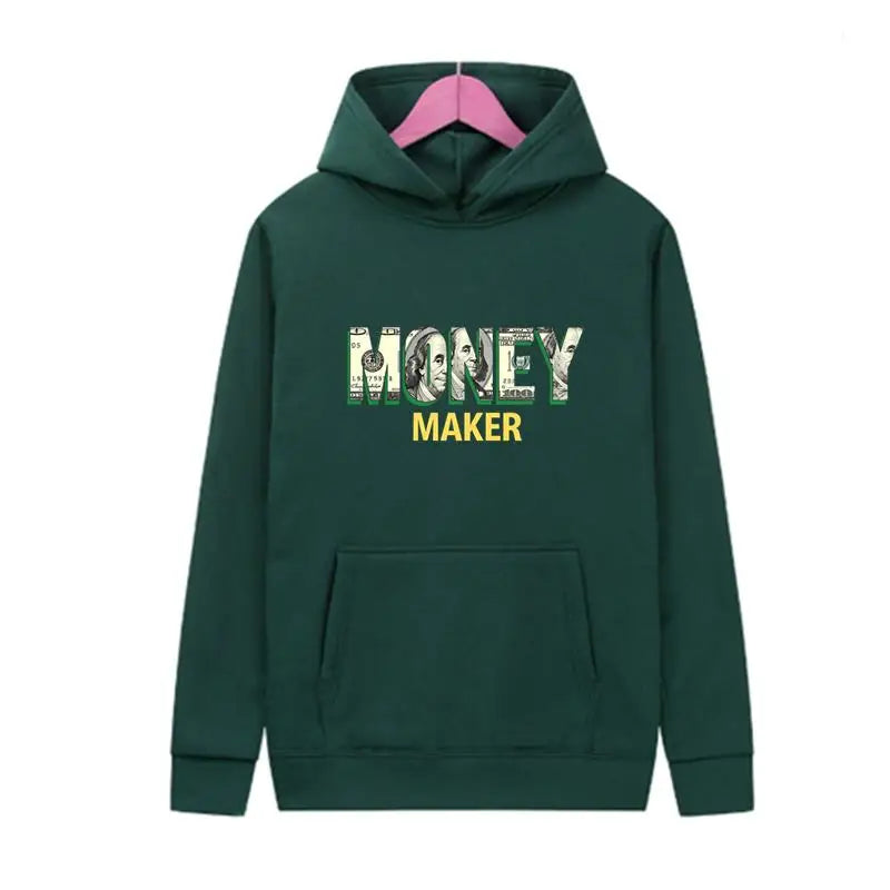 Männlicher Kapuzenpullover, modische Hip-Hop-Kleidung, Straße, Allgleiches, Taschenpullover, Gelddruck, Herren-Kapuzenpullover, Frühling und Herbst, tägliches Spiel und Tragen
