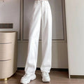 Frauen Frühling hohe Taille lose Jeans weites Bein Jeans Dame Straße koreanische Version Baggy Pants weiße Mode gerade Bein Hose