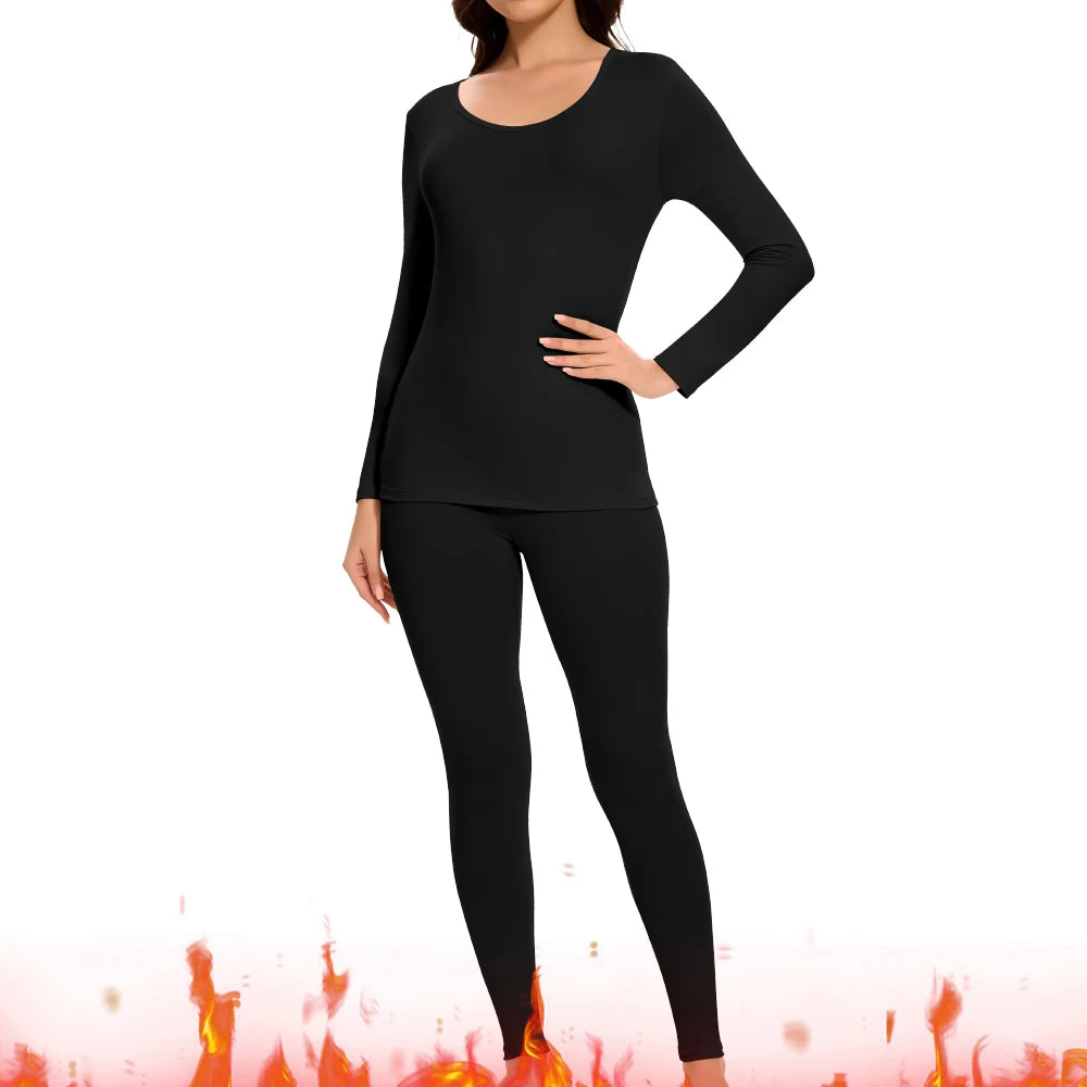 Plus Größe Winter Thermo-Unterwäsche Anzüge Damen Langarm Tops Hosen 2PCS Weiche Bequeme Damen Schicht Kleidung 6 Farbe