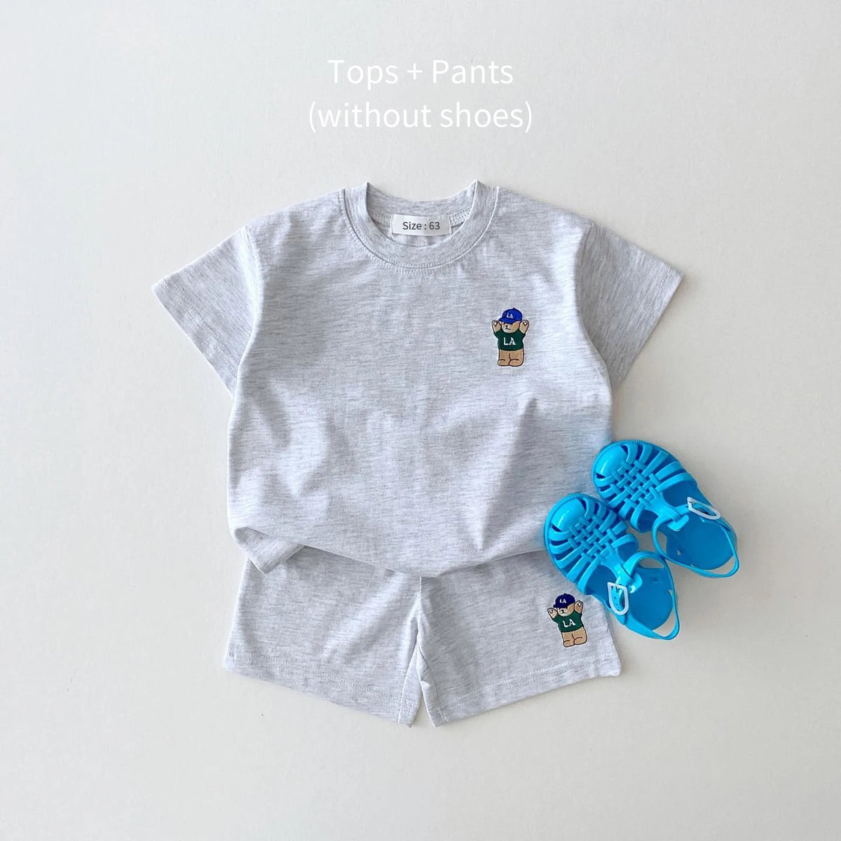 Koreanische Baby Boy Sommer Kleidung Set Gestickte Bär Bunte T-shirts T shirts + Lose Shorts Anzug 2PCS Pack Baby mädchen Kleidung Sets