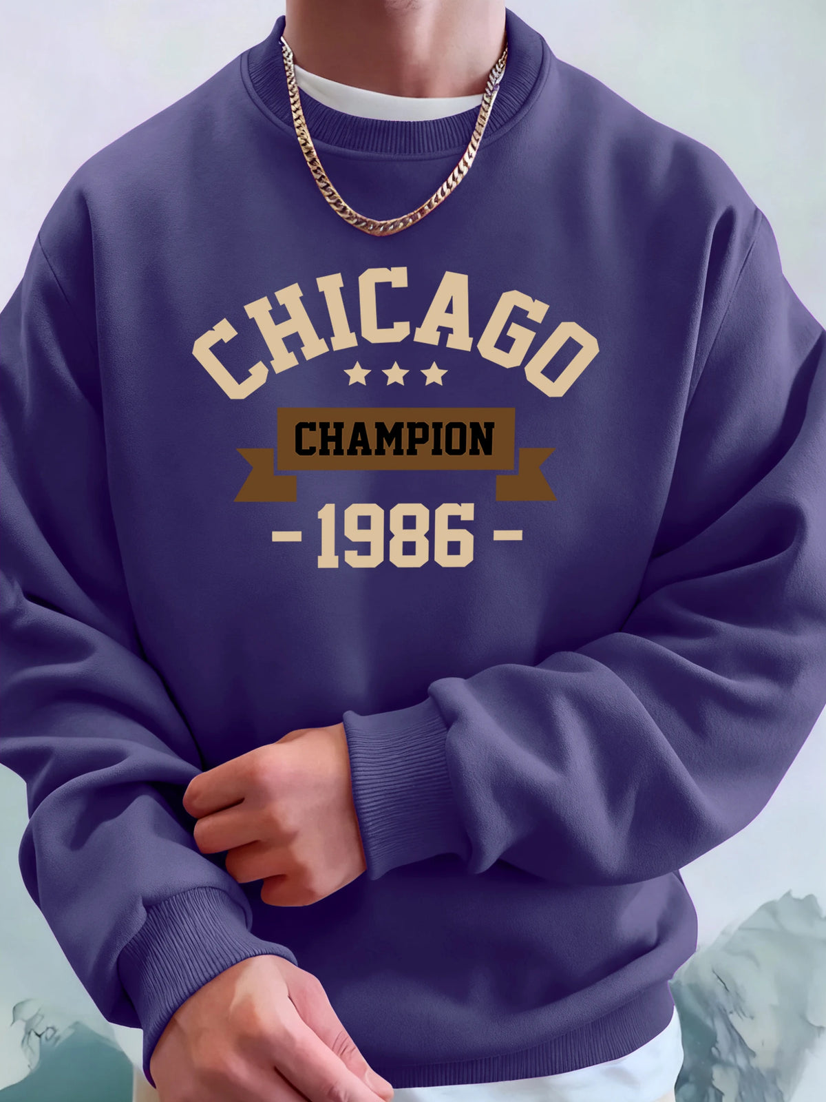 Chicago 1986, kreativ bedruckte Herbst-Fleece-Straßen-Hoodies, Unisex, Jogging, lose Sweatshirts, lässige Grundlagen, Streetwear für Herren
