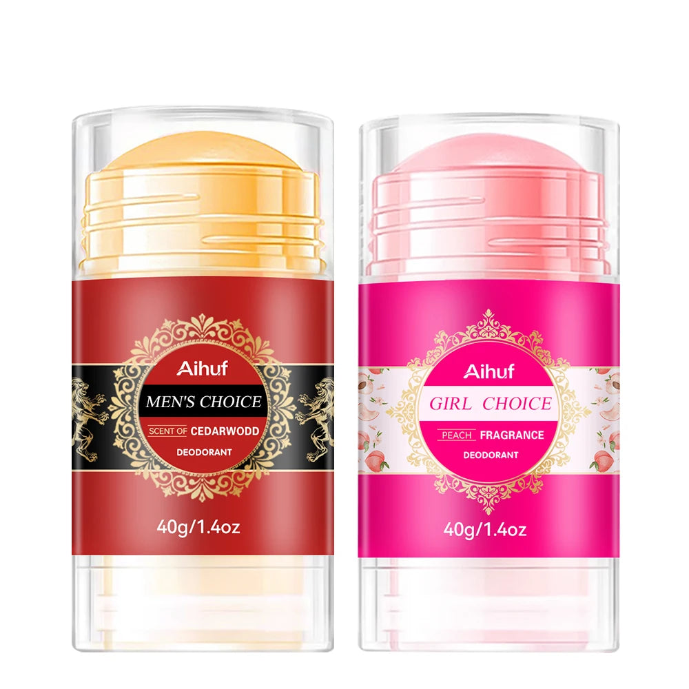 AIHUF Unisex 40g Deodorant-Stick mit Zedernholz- & Pfirsich-Duft Tragbares Dreh-Design Langanhaltend 72h Deodorant für Empfindliche Haut