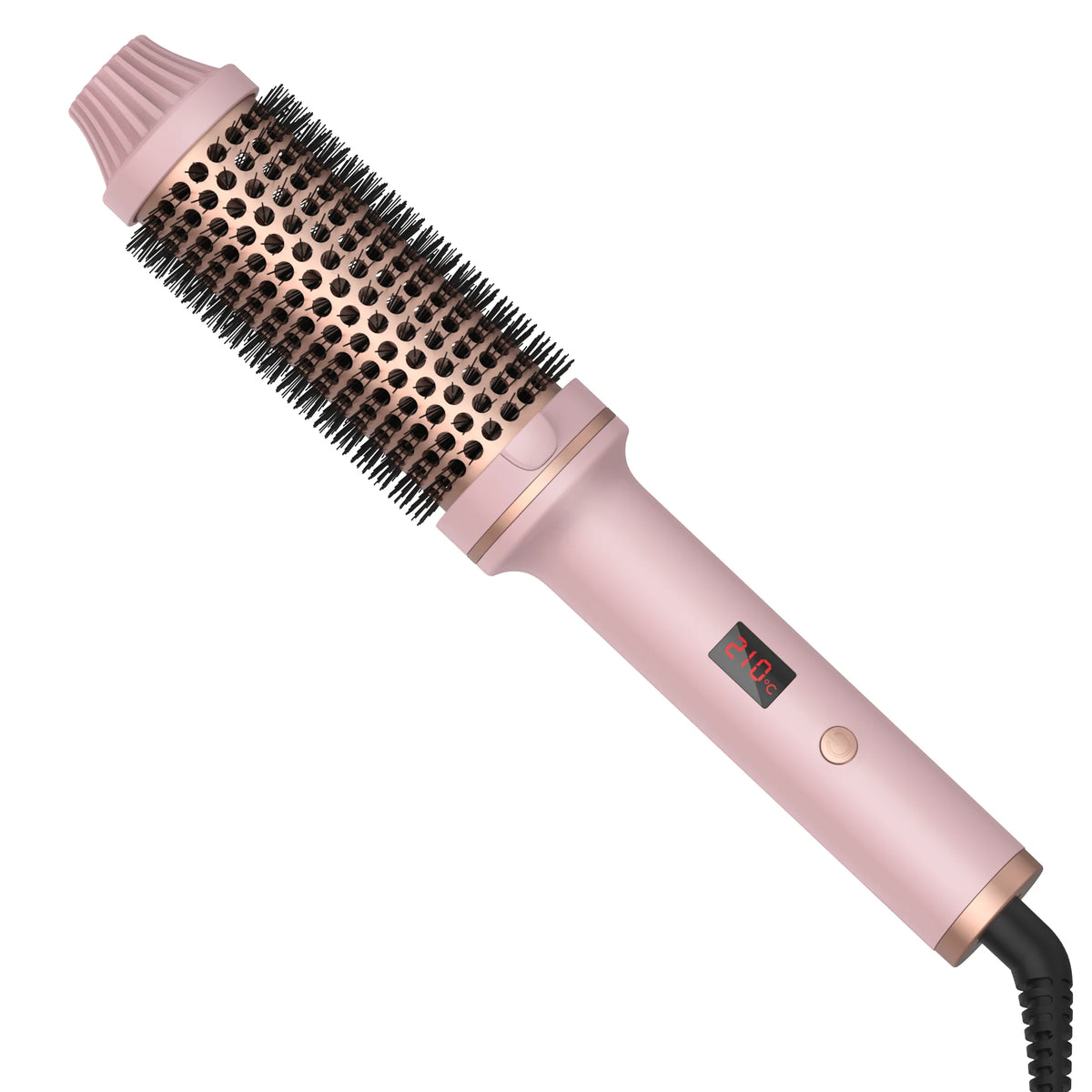 Lockenstabbürste, PTC-beheizte Thermobürste, Keramik-Lockenwickler, heiße Bürste, schafft lose und voluminöse Locken, beheizte Haar-Styling-Bürste
