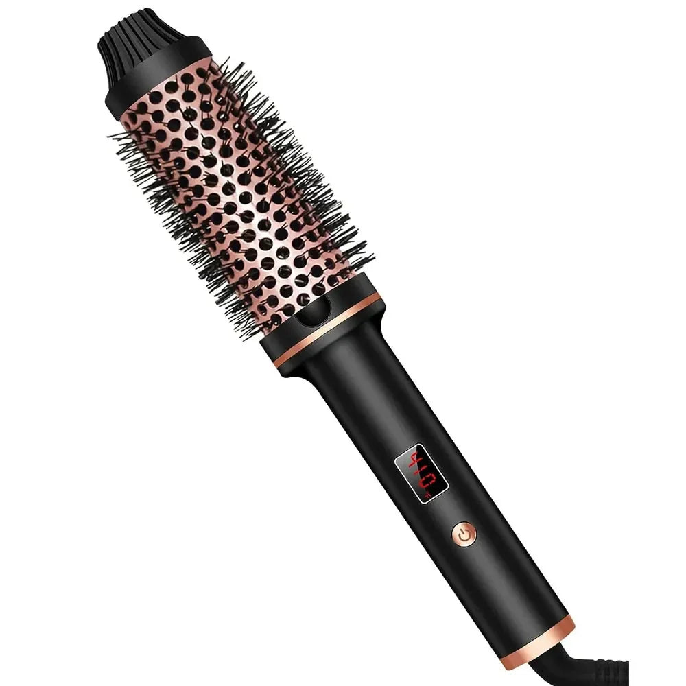 3-in-1-Lockenwickler mit ionischem Haar, professioneller Lockenstab, beheizte Haar-Styling-Bürste, Anti-Verbrühungs-Thermobürste, Lockenstäbchen