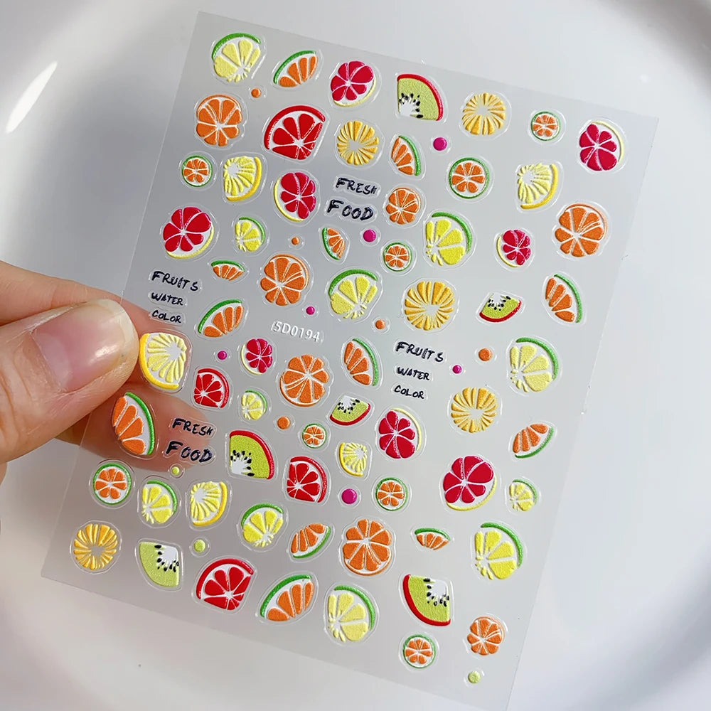 1Pc Kawaii Rote Kirsche Bogen Nail art Aufkleber Nette Sommer Obst Erdbeere Kirsche Klebe Aufkleber 8*10cm slider Nail art Dekoration