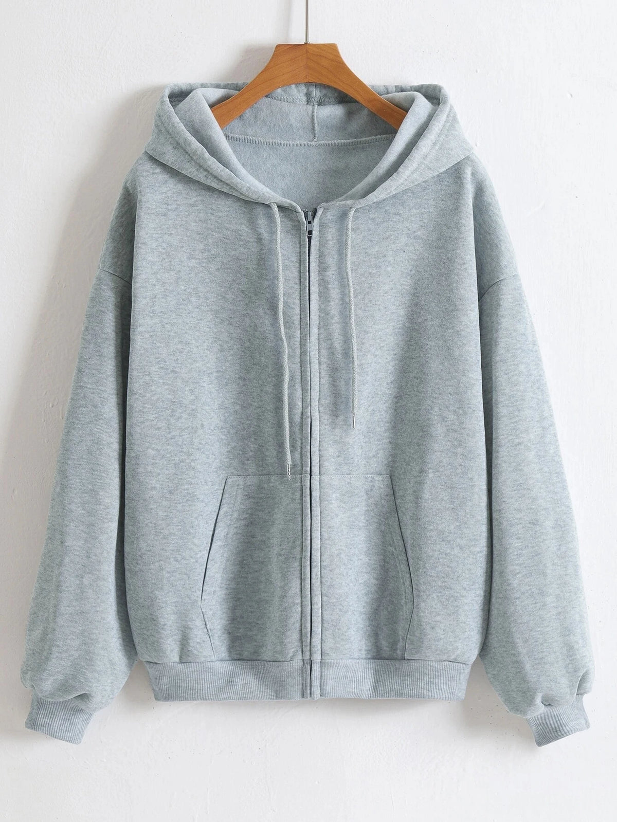 Einfarbige Damen-Kapuzenpullover mit Reißverschluss, Herbst, lässige Sportbekleidung, trendiger, bequemer, langärmeliger All-Match-Taschen-Kapuzenpullover