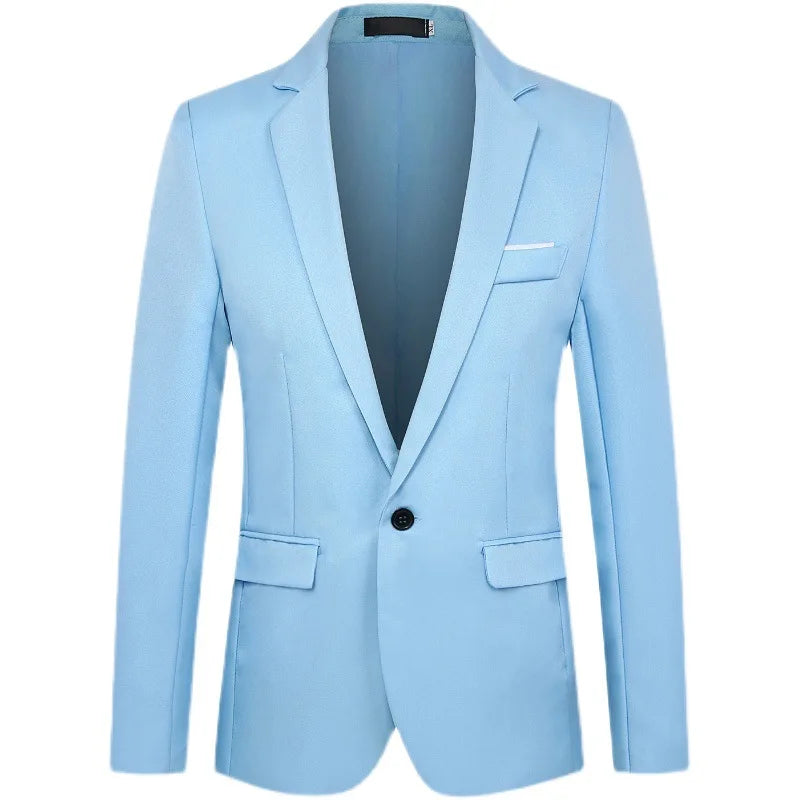 Lässiger Trauzeugen-Hochzeitsanzug, zweiteiliges Set, Business-Casual-Outfit für Herren, importiert, leicht, Business-Stil, flacher Kragen, hinten geteilt