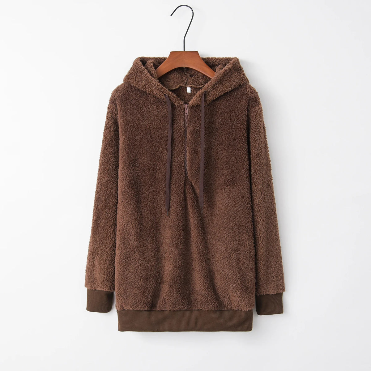 Modischer Trend, langärmelig, mit Kapuze, einfarbig, Damen-Pullover-Mantel