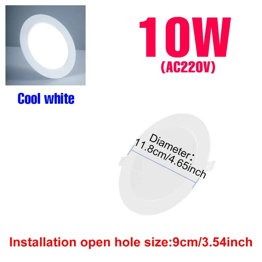 25W LED-Downlight, runde Deckenleuchte, AC220V, für Zuhause, Balkon, Foyer, Arbeitszimmer, Flur, sanfte Beleuchtung, kein Flimmern, kaltweiß