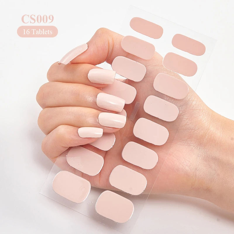 16 Tipps weinrote Nagelaufkleber, langlebig, einfarbig, volle Nagelfolien, selbstklebender Slider, Nagelkunst, DIY-Aufkleber, Maniküre-Dekor