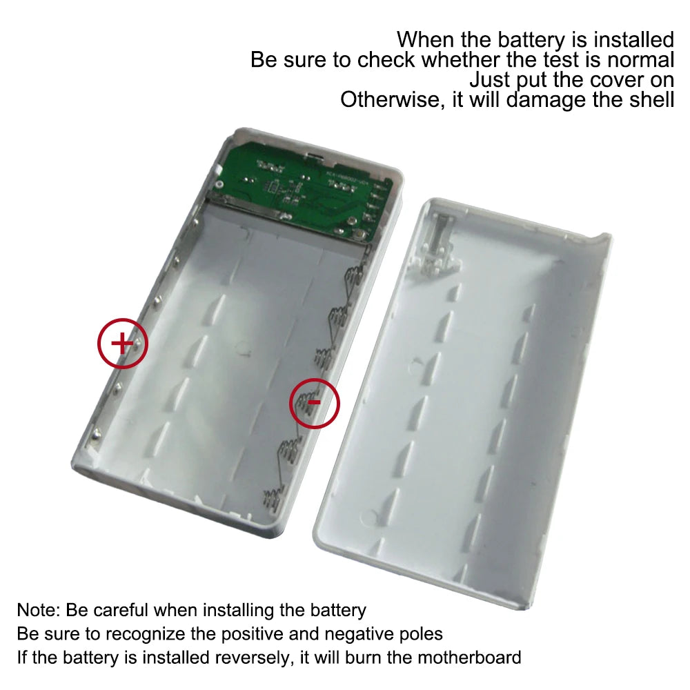 6*18650 Batterie Ladegerät Fall Schnelle Lade DIY Tragbare Mini Power Bank Digital Display Box Mobile Power Versorgung mit Nachtlicht