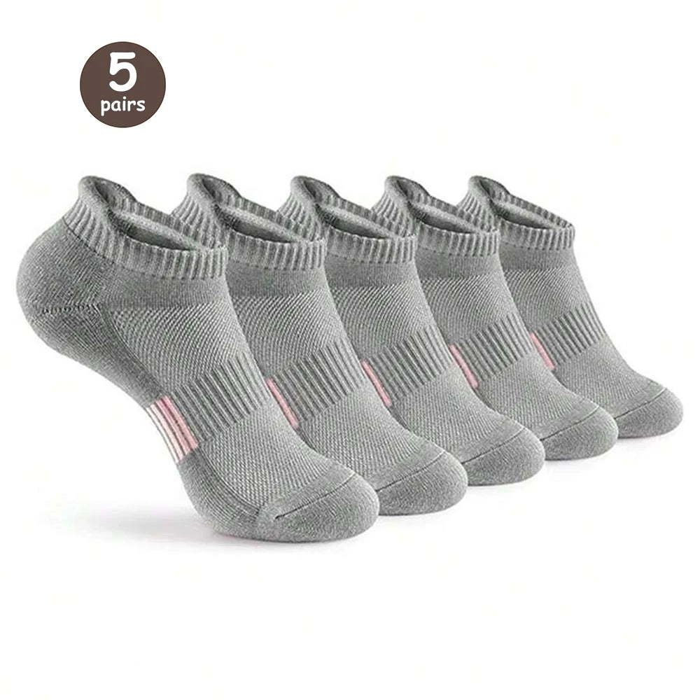 5 Paar Herrensocken, hochwertige Frühlings- und Herbstverdickte, atmungsaktive Bootssocken, niedrig geschnittene Socken mit flachem Mund, Freizeitsocken für Herren